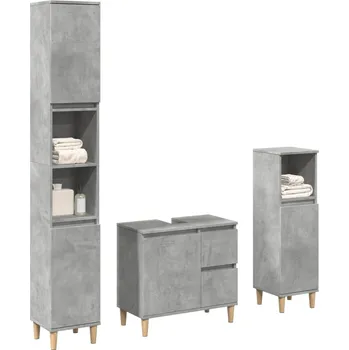 Koupelnový nábytek zahrada-XL 3dílný set koupelnového nábytku betonově šedý kompozitní dřevo 3324945