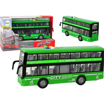 autíčko LEAN Toys 8447 dvoupatrový autobus s třecím pohonem 1:16