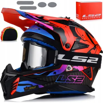 Helma na motorku LS2 MOTOCYKLOVÁ PŘILBA CROSS ENDURO MX708 FAST II WASH GLOSS RED XL