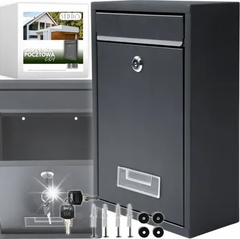 Poštovní schránka Poštovní schránka na dopisy antracit venkovní + klíček, vhoz, okénko