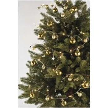 Vánoční osvětlení Dekorace - 20 LED zlaté koule s hvězdami 1,9 m, 2x AA, teplá bílá, IP20,