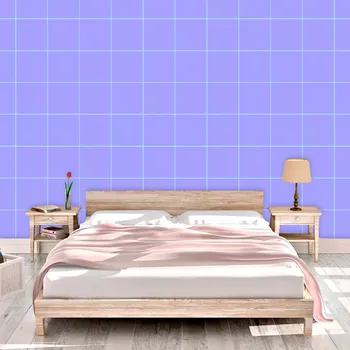 Tapeta Sablio Tapeta Čtvercový vzor fialové - 336x220 cm