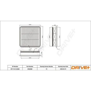 Vzduchový filtr Vzduchový filtr DRIVE+ DP1110.10.0508
