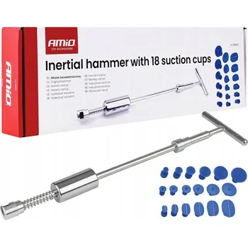 Kladivo Bezvláčnostní kladivo na opravu promáčklin karoserie s 18 PDR adaptéry (hříbky) AMIO-04597