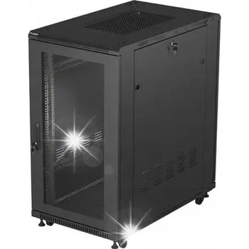 Racková skříň LANBERG Skříň 19'' 22U 600x1000 mm černá, stojící, dveře()