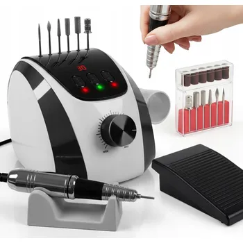 BRUSKA NA NEHTY 65W MANIKÚRA PEDIKÚRA HYBRIDNÍ LCD + FRÉZY SOUČÁSTÍ BALENÍ