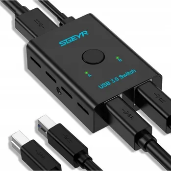 USB hub Přepínač USB 3.0 2v1 – 2 zařízení do 1 počítač USB HUB