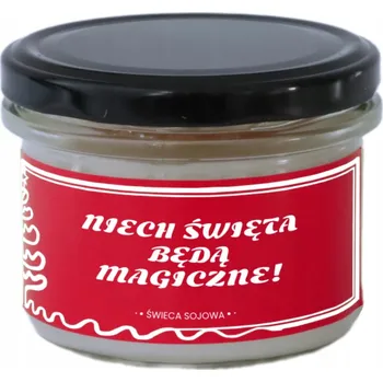 Svíčka VOŇAVÁ SVÍČKA ZE SOJOVÉHO VOSKU 150 ML ZÁBAVNÝ DÁREK K MIKULÁŠI / NA VÁNOCE