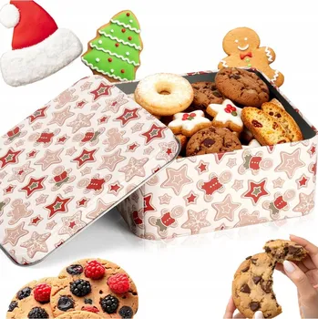 Dóza na potraviny VÁNOČNÍ nádoba na sušenky perníky krabička kovová krabička na dárky