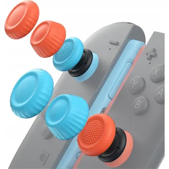 Herní konzole Gumové krytky / návleky na Joy-Con 6v1 JSAUX pro konzoli Nintendo Switch, 2 barevné