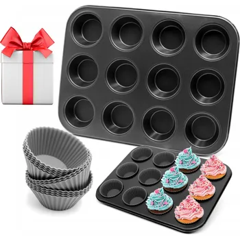 Forma na pečení Forma na Muffiny Plech + Silikonové Formičky na Cupcaky +