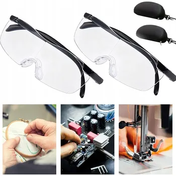 2X ZVĚTŠOVACÍ BRÝLE S LED SVĚTLEM LUPA NA ČTENÍ SKLO SKLO