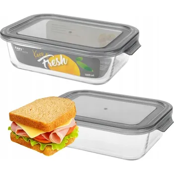 Dóza na potraviny Žáruvzdorná skleněná obdélníková nádoba 1000 ml