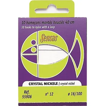 Rybářský háček Navázaný háček Crystal Nickel 40cm 10ks - 16/0,12mm