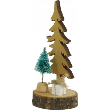 Vánoční dekorace Dřevěný vánoční stromeček dárek pod stromeček ozdoba figurka vánoční 12 cm