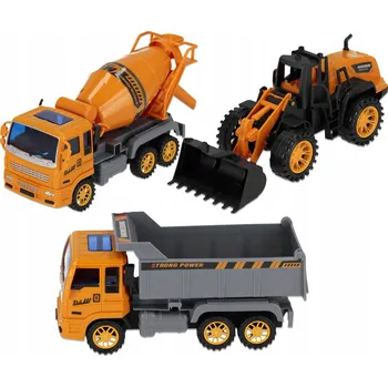 autíčko Sada 3 Stavebních Aut: Buldozer, Sklápěčka, Míchačka - HIT pro Roční Dítě