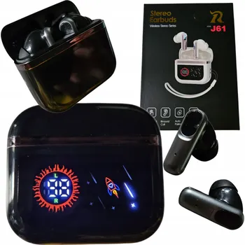 Sluchátka Sluchawki Bezprzewodowe Bluetooth Douszne Stereo Pouzdro Nabíjení Černé