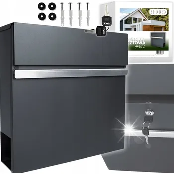 Poštovní schránka Poštovní schránka dvoubarevná elegantní čtvercová s otevírací klapkou a prostorem na noviny