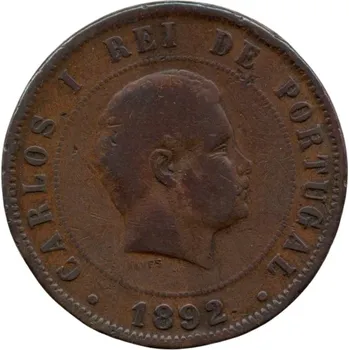 Sběratelství PORTUGALSKO. 20 reis 1892.