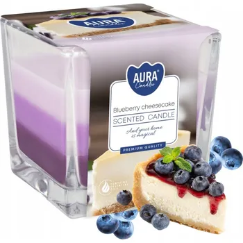 Svíčka Parafínová vonná svíčka - Borůvkový cheesecake Aura 1 ks