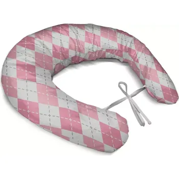 Polštář Sablio Těhotenský polštář Růžové a bílé kosočtverečky