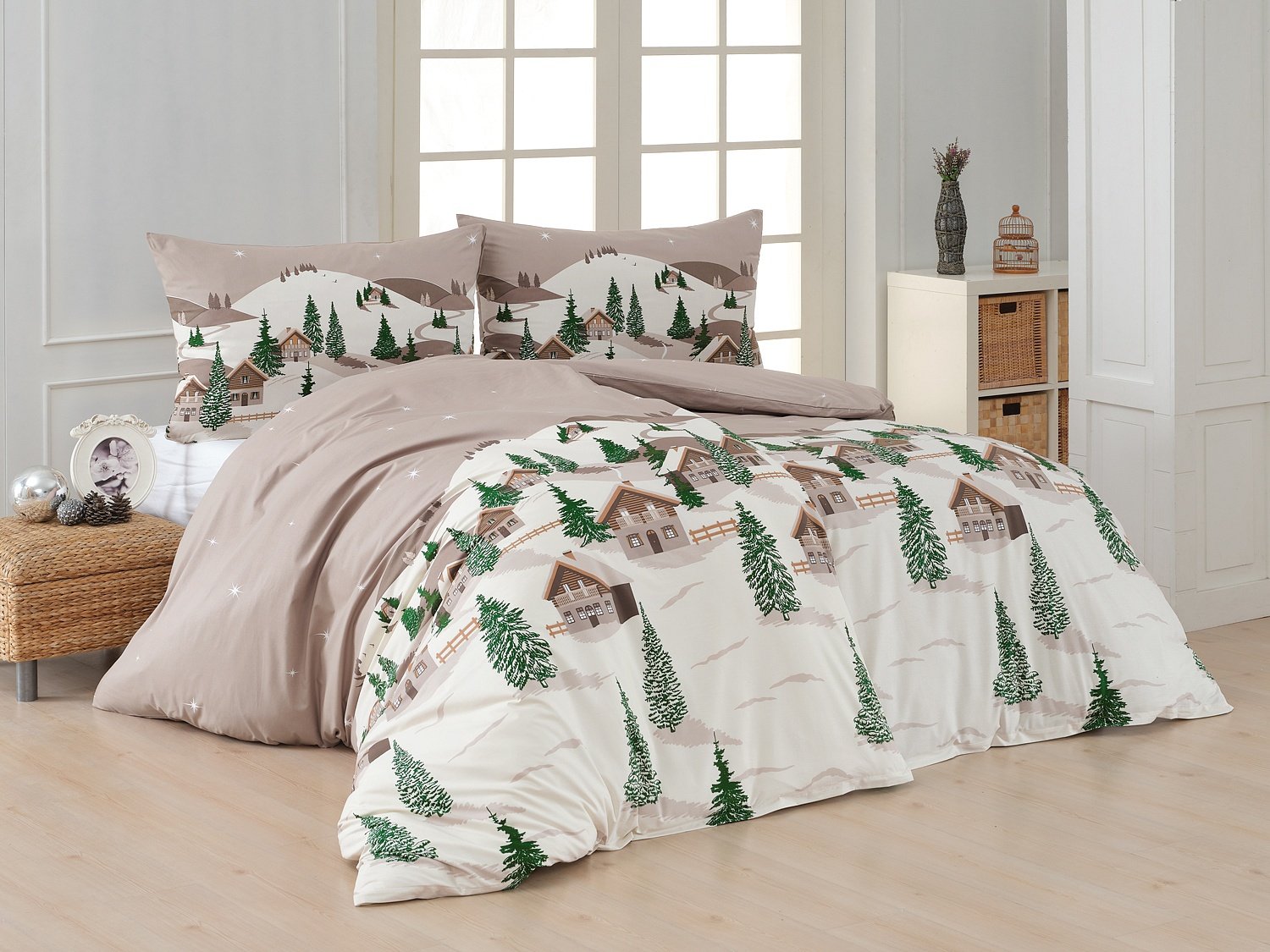 Herding Beddengoedset met 3D-effect, voetbal, kussensloop 70 x 90 cm, dekbedovertrek 140 x 200 cm, soepel lopende ritssluiting, 100% katoen/renforcé, grijs/wit