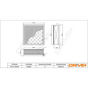 Vzduchový filtr Vzduchový filtr DRIVE+ DP1110.10.0393