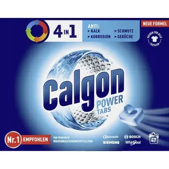 Změkčovač vody Odvápňovač Calgon Power Tabs 4v1 pro pračky v tabletách 47 ks 611 g
