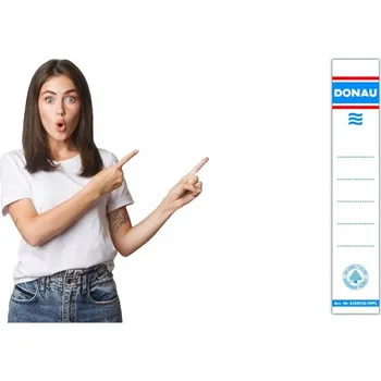 Samolepicí štítky do pořadače Donau 33x153 mm bílé, 20 kusů