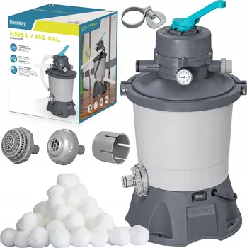 Bazénová filtrace Písková pumpa do bazénu s filtrem 3596 l/h + filtrační kuličky Bestway