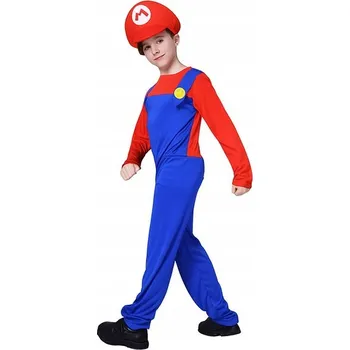 Karnevalový kostým KOSTÝM SUPER MARIO INSTALATÉR PŘEVLEK KOSTÝM 140