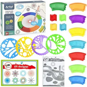 kreativní sada Sada na kreslení pro děti Spirograf šablony na kreslení vzory fixy