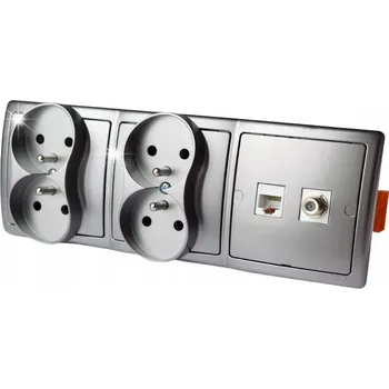 Elektrická zásuvka Zásuvka 230V F RJ-45 nástěnná pod omítku s terminálem