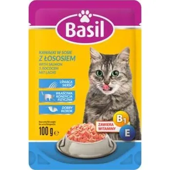 Krmivo pro kočku Basil mokré krmivo pro kočky kapsička 100 g s lososem