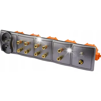 Elektrická zásuvka Nástěnná zásuvka pro 10 reproduktorů F RCA 230V terminál