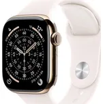 Apple Watch Series 11 GPS + Cellular 42mm Gold Titanium Case with Light Blush Sport Band - S/M