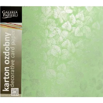 Barevný papír Ozdobný karton A4 Světle zelené listy Galeria Papieru 250 g, 20 listů