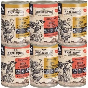 Krmivo pro kočku Krmivo mokré Wiejska Zagroda bez obilovin pro koťata mix chutí 6x400 g