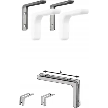 police NÁBYTEK DRŽÁK PODPĚRA POLICE 12CM BÍLÁ - 2KS