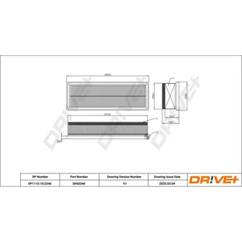 Vzduchový filtr Vzduchový filtr DRIVE+ DP1110.10.0346