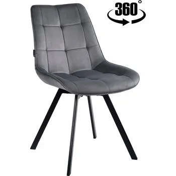 Otočné křeslo čalouněné šedým velurem do obývacího pokoje, jídelny nebo kuchyně Lapo