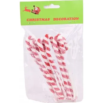 Vánoční dekorace Ozdoba Vánoční hůlka červená 17 cm 6 ks