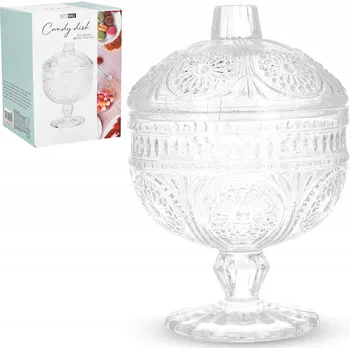 Dóza na potraviny Cukřenka Cadro Skleněná dóza na nožičce s víkem sklo 450 ml