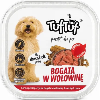 Krmivo pro psa VLHKÉ KRMIVO PRO PSY TUFTUF TÁCEK PAŠTIKA HOVĚZÍ MASO 300G