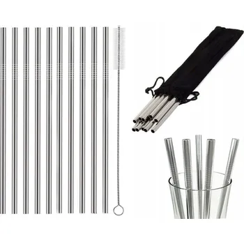 ZEROwaste 10 Ks kovové brčka opakovaně použitelné