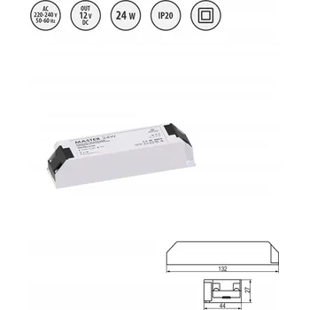 Příslušenství pro LED osvětlení LED zdroj 12V transformátor 24W Rejs