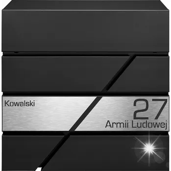 Poštovní schránka VELKÁ POŠTOVNÍ SCHRÁNKA S ADRESOU A ČÍSLEM DOMU | ČERNÁ RAL 9005 LASER