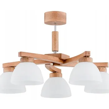 Dřevěný lustr skandinávský se skleněnými stínidly ROBIN 27395.01