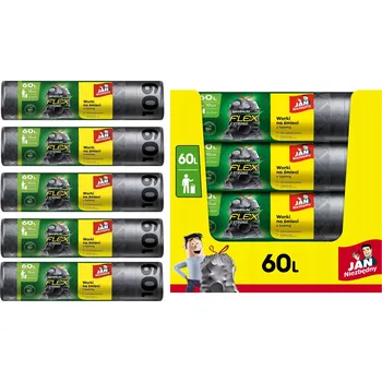 Pytle na odpadky PYTLE NA ODPAD JAN NIEZBĘDNY FLEX & STRONG PEVNÉ 63x72 cm 60L - 50 ks