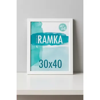 Fotorámeček Bílý rámeček 30 × 40 cm – MDF s plexisklem